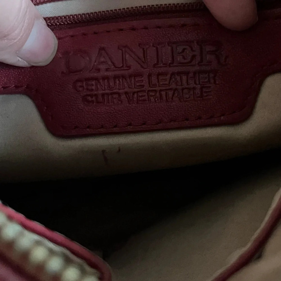 Vintage 90s Y2K Danier Leather Crossbody Chain/Zipper Purse - Picture 15 of 17